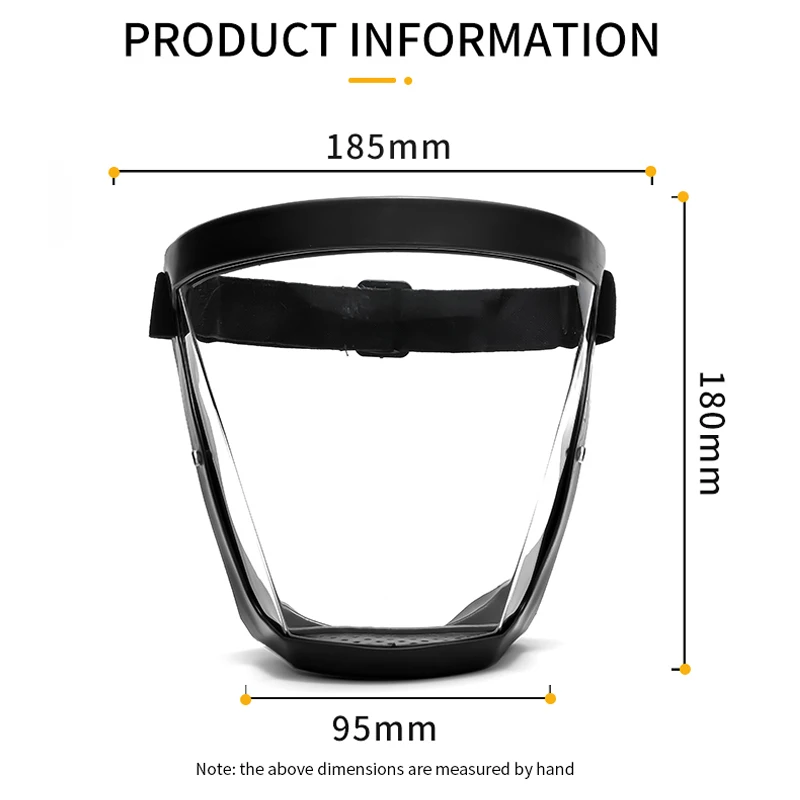 Transparent Protective Face Shield Work Protection Mask Anti Fog Mask Adult Clear Face Shield Face Protective Face Mask Outdoor