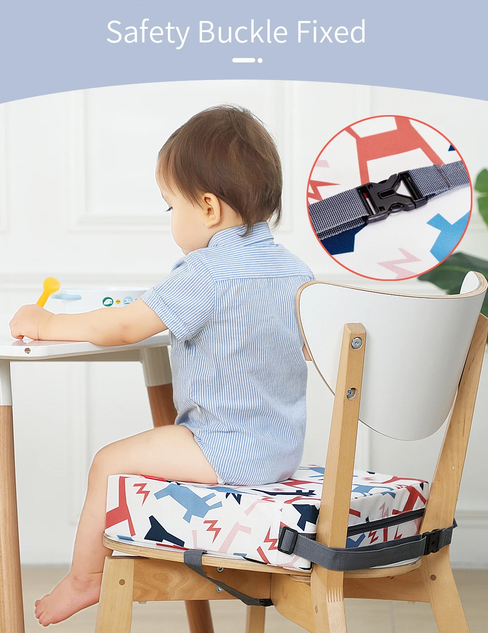 INSULAR Children Kids Increased Booster Seat Pad Pillow Baby Dining High Chair Seat Cushions Adjustable Removable Baby Safety