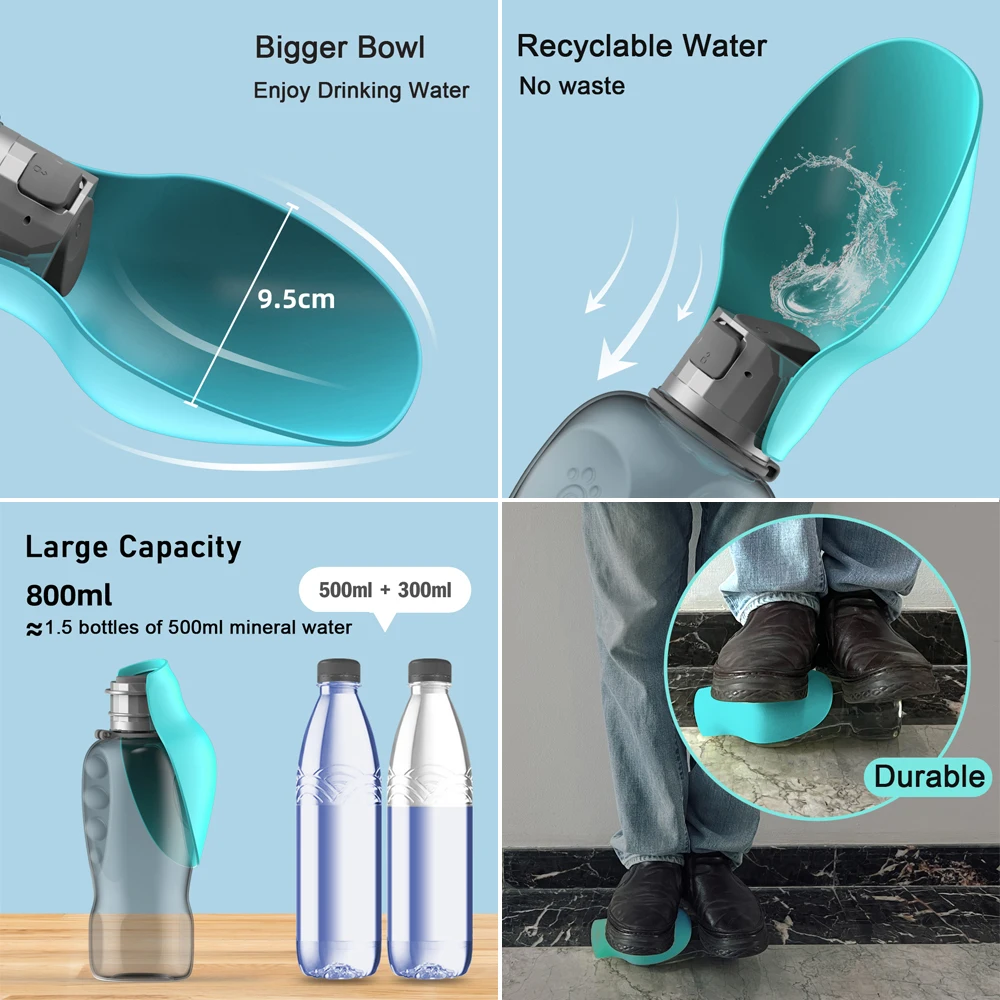 Portable Dog Water Bottle For Small Large Dogs Outdoor Walking Puppy Drinking Bowl Cat Drinker Labrodor Yorkshire Pet Supplies 4