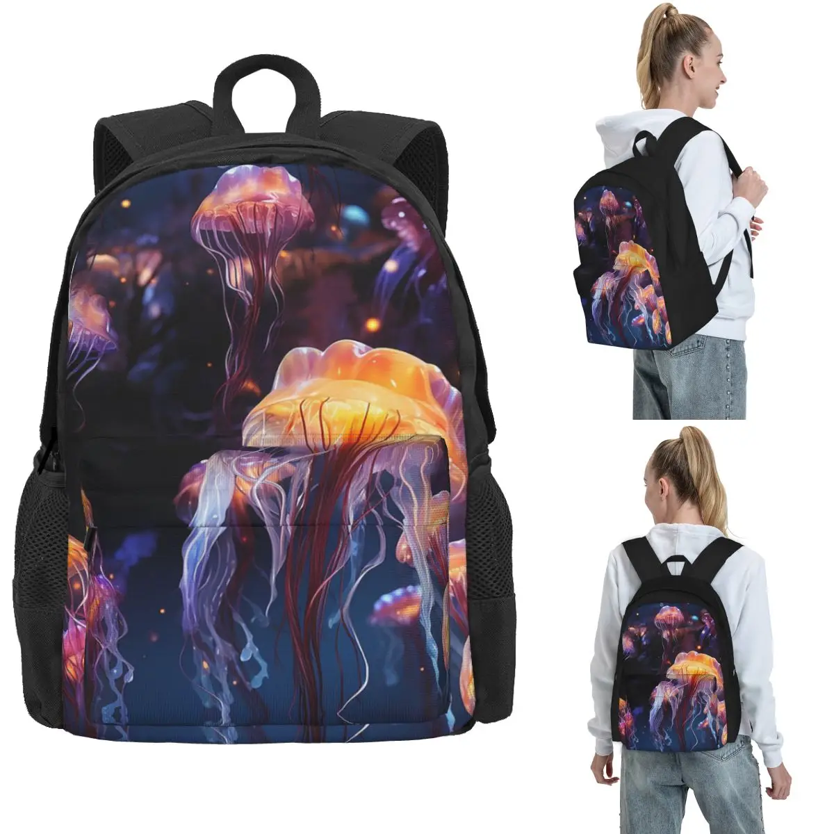 

Glowing Guardians Luminescent Jellyfish Backpack Hot Sale Daypack Large Capacity BookBag School Bag Shoulder Bags for Men Women