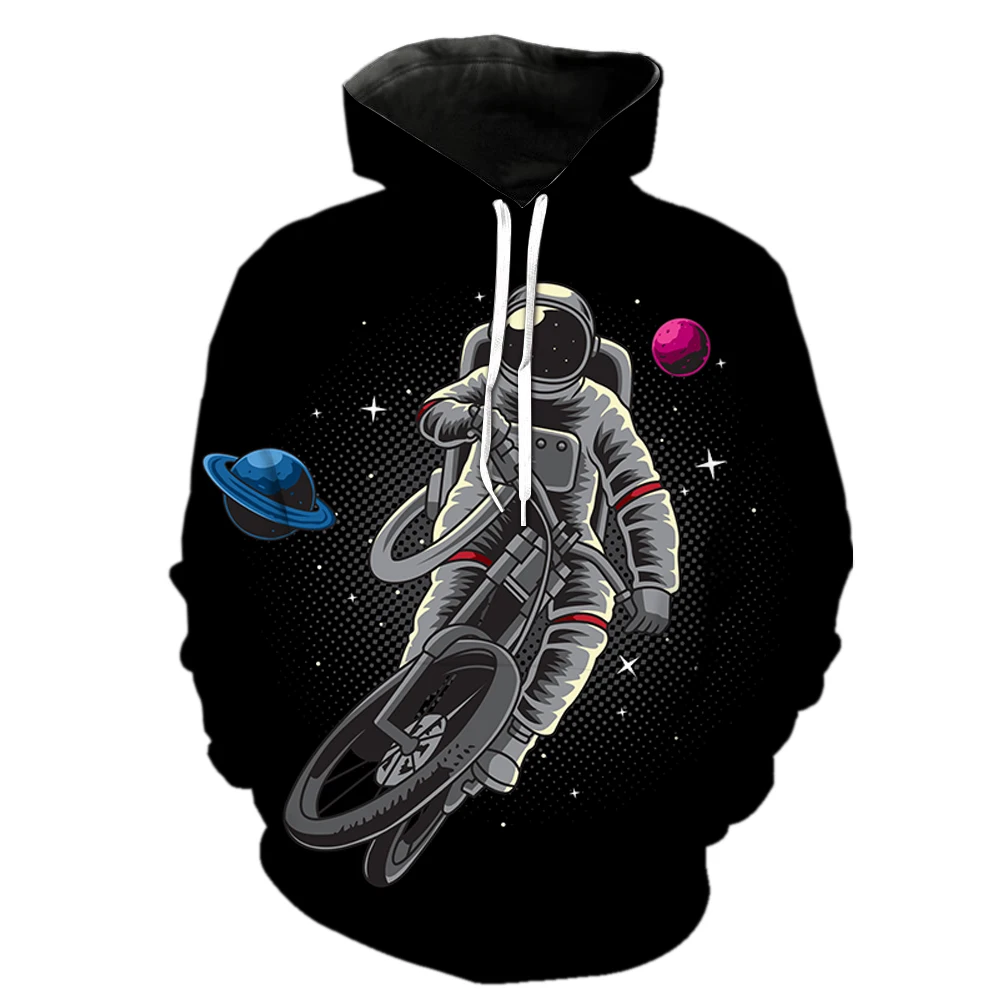 

Cartoon Astronaut Men's Hoodies Tops 2022 Hot Sale Streetwear Unisex Long Sleeve 3D Printed Pullover Cool With Hood Jackets