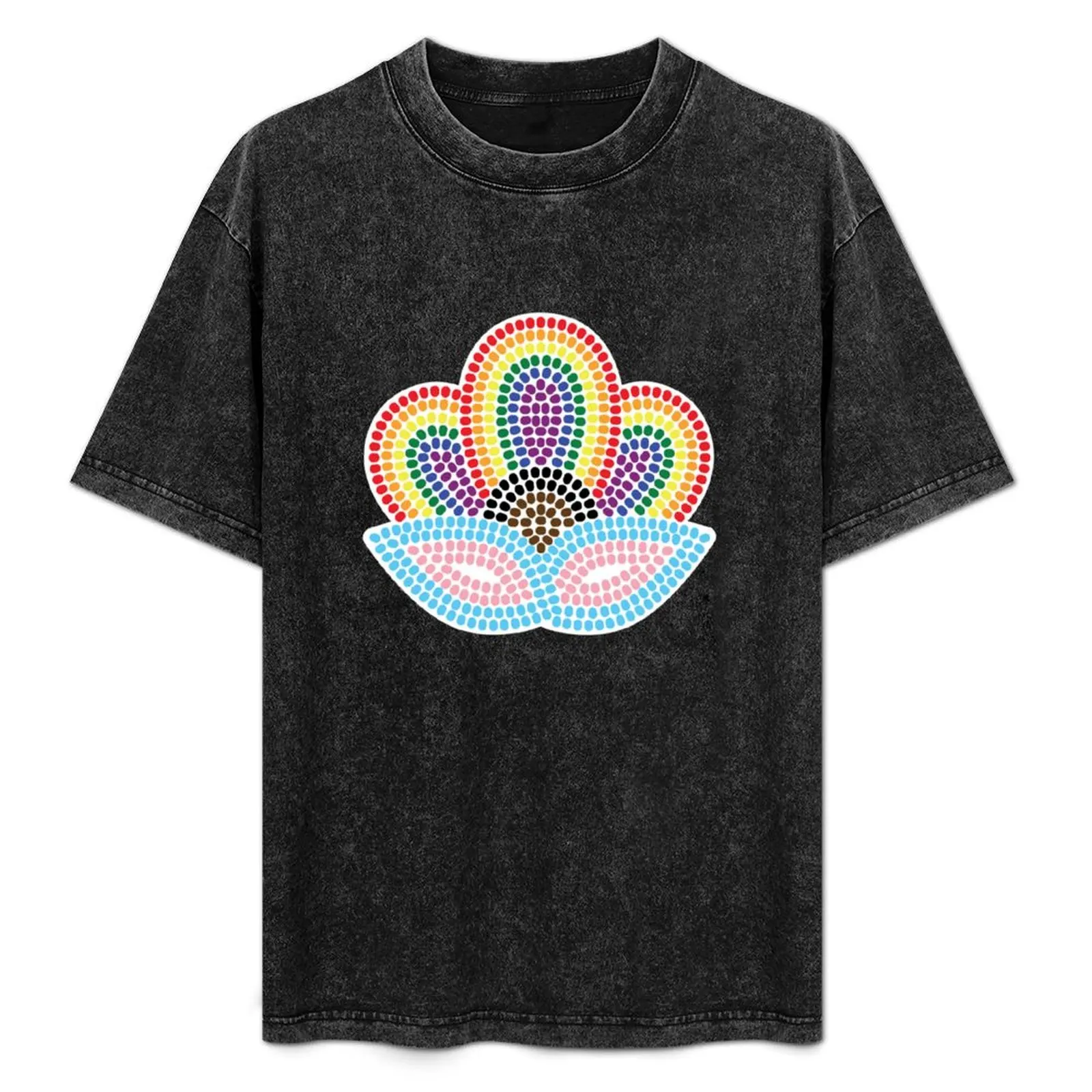 

Beaded Pride Flower on black T-Shirt Classic Basic Casual T-Shirt