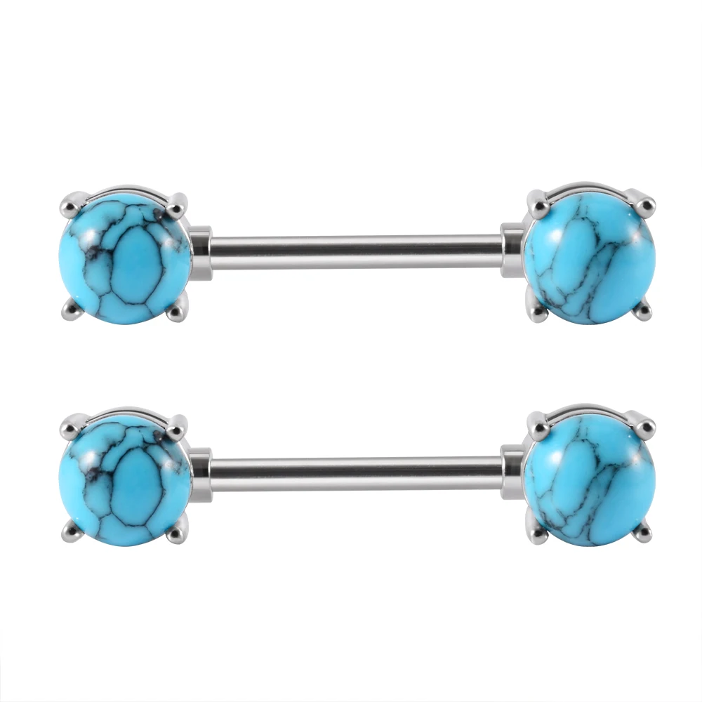 10pcs/Lot Surgical Steel Nipple Barbell Ring With Amethyst Stone Charming Body Piercing Jewelry For Women Wholesale