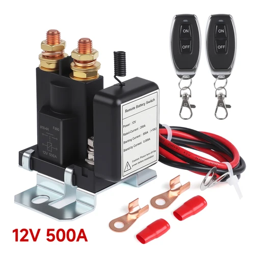 Aislador de batería de corriente corta de 500Amp, interruptor de desconexión para coche, camión, 12V, inalámbrico, antirrobo, previene el drenaje de la batería