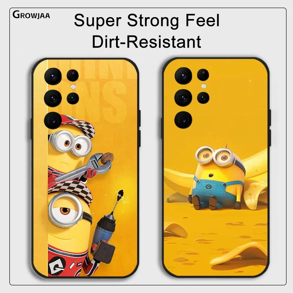 

Cartoon Cute M-Mi-nions Phone Case for Samsung Galaxy S24 Ultra S22 S23 Ultra S21 S20 5G Protective Silicone TPU Funda