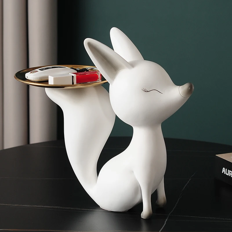 

Creative Fox Storage And Decoration Porch Tray Living Room Home Desktop TV cabinet Decoration