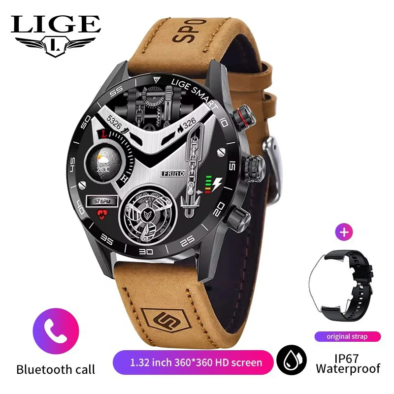 Men's Smartwatch with AMOLED Screen & Bluetooth Connection