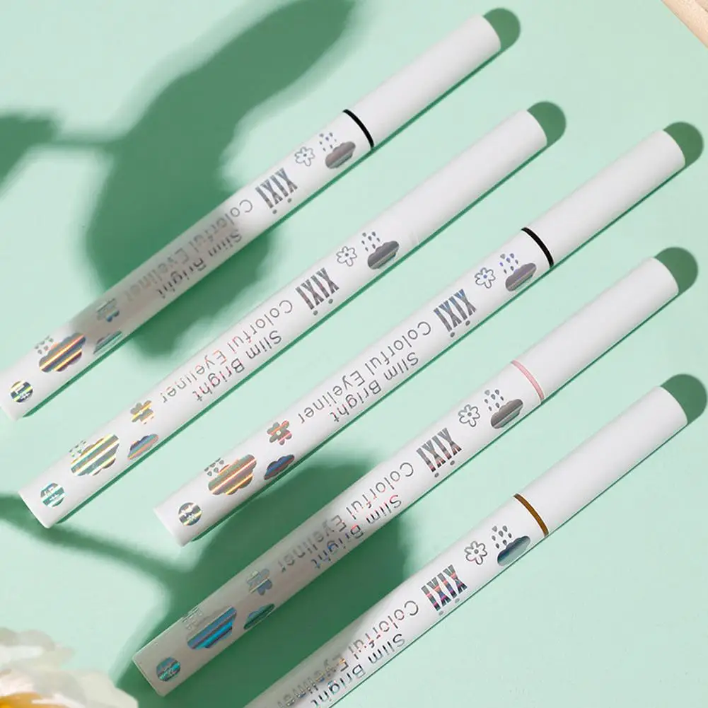 실키 리퀴드 아이 라이너 펜 빠른 건조 방수 땀 방지 지속 아이 펜슬 부드러운 아이 라이너 라이잉 롱 펜 누에 라인 M7W9