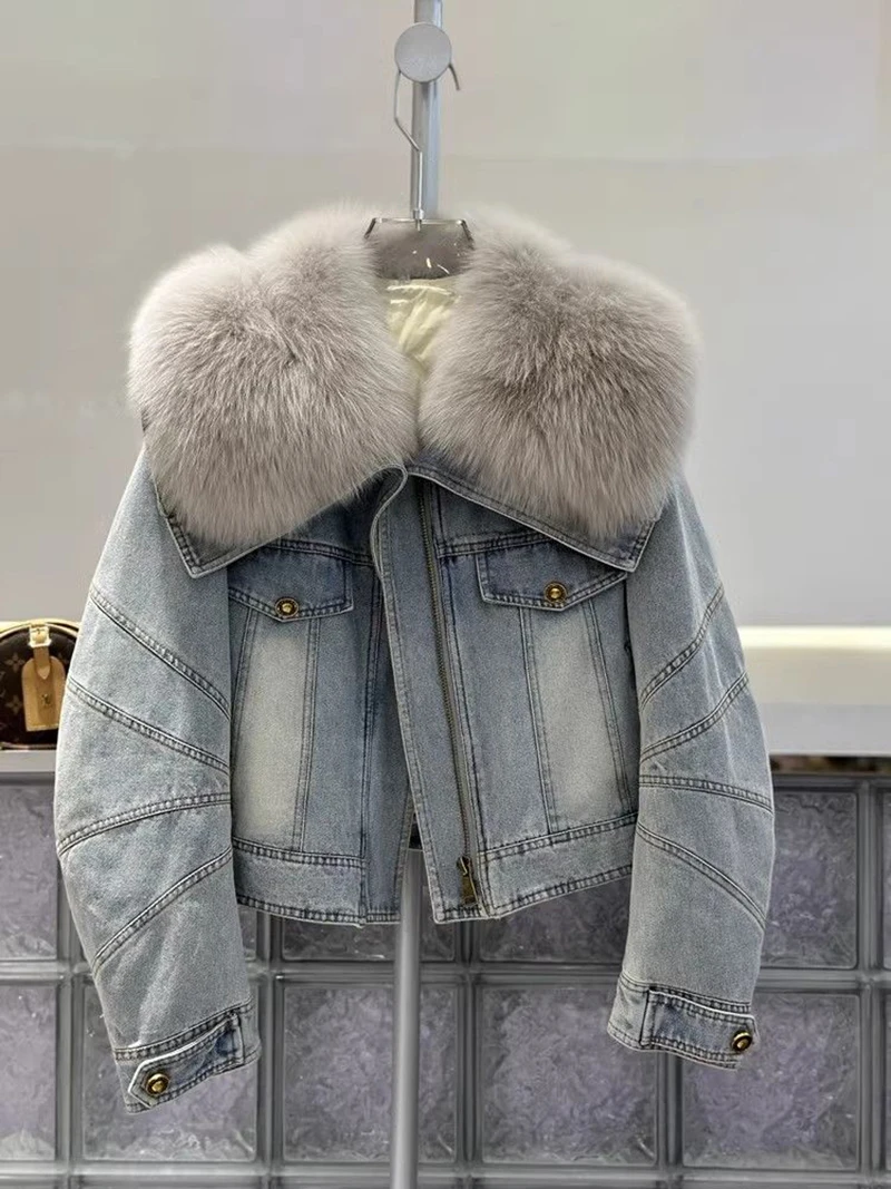 Winter Warm Women Suede Faux Fur Jacket Streetwear Female Moto Biker Parka Loose Thick Coat Fashion Autumn Winter Outwear