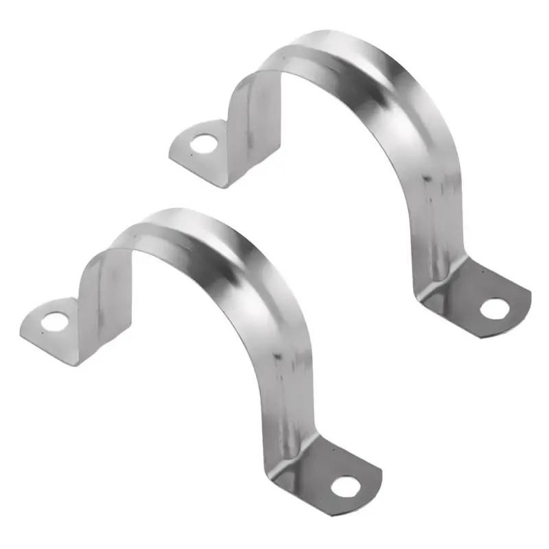 2 Stainless Steel U-Shaped Pipe Clamps, Half Pipe For Pipe Fittings Pipe Clamp -80Mm