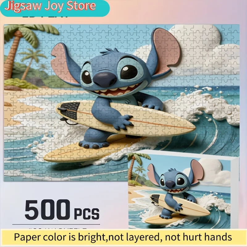 

Disney Stitch Mickey Mouse 2D Flat Poster 500pcs Puzzle, Frameless Print for Adult Brain Teasers, Living Room, Office, Study R