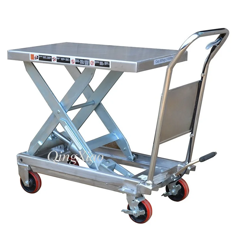 Stainless Steel  Aluminum Alloy Mobile Lifting Cart Mold Transport Trolley Used For Workshop Parts And Material Transfer - view 2