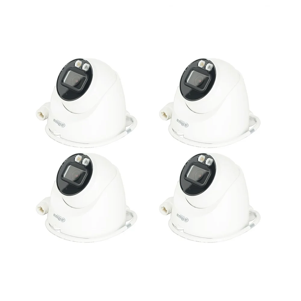 4x HDW2849T-S-IL Dahua 8MP Smart Dual Light Augapfel-WizSense-IP-Kamera mit fester Brennweite,