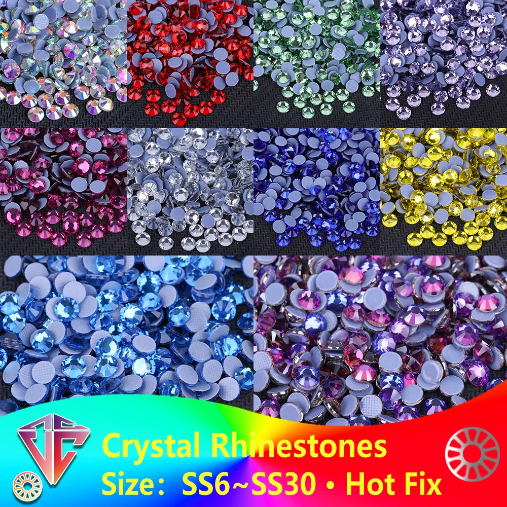 VC SS6-SS30 Neueste Crystal AB Better DMC Hot Fix Strasssteine, Glas Strass Hotfix Eisen auf Strasssteine Nähen und Stoffdekorationen