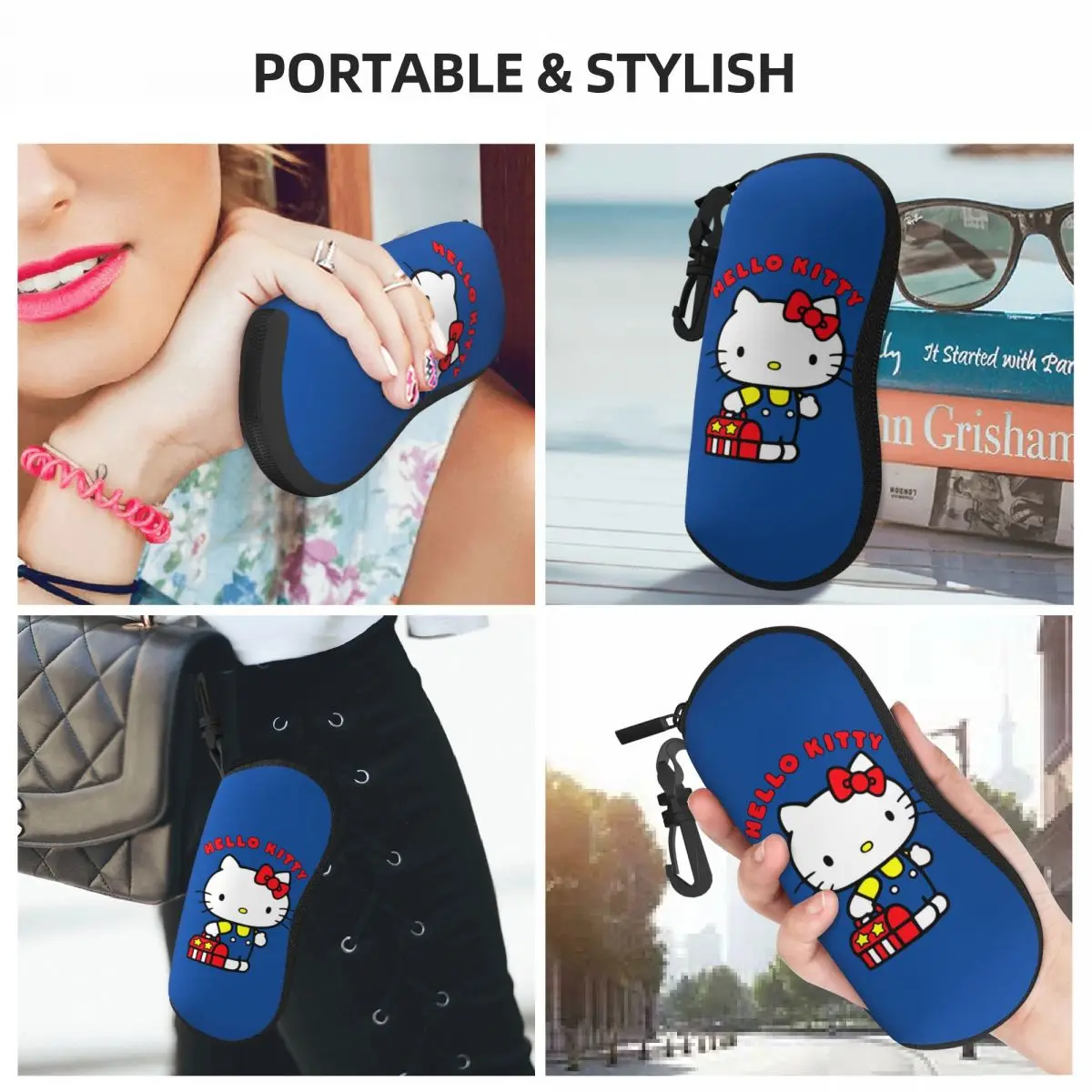 Cartoon Hello Kitty Cat Merch Glasses Case for Girl Boy Portable cats Glasses Protector Cartoon Eyewear Container