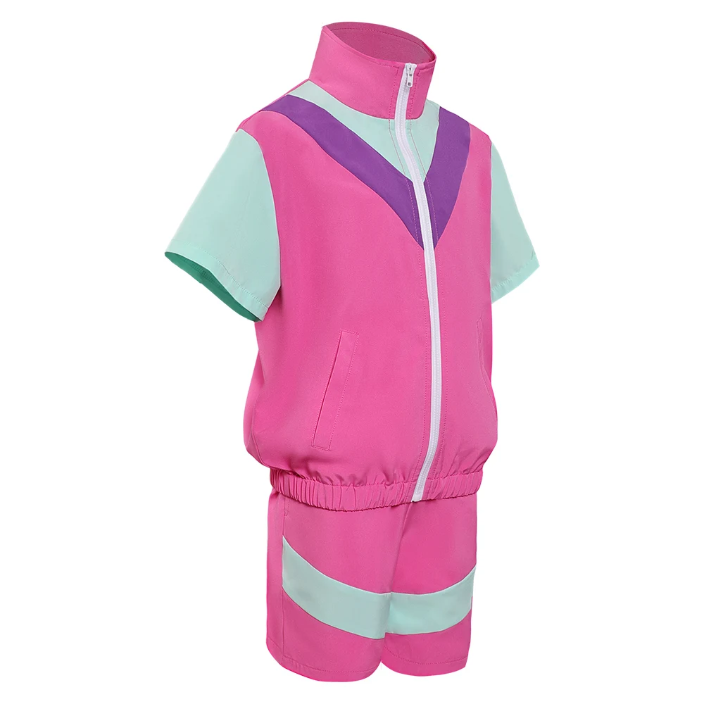 80s 90s Cosplay Hip Hop Stage Performance Female Children Short Sleeved Sportswear Adult Kids Costume Tracksuit Halloween Suit