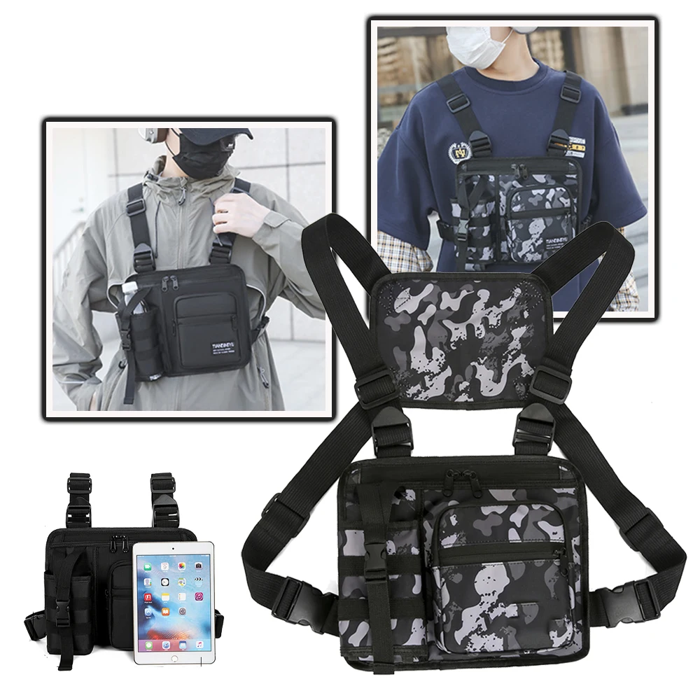 

Tactical Chest Bag Outdoor Men's Multifunctional Waterproof Crossbody Fishing Vest Backpack for Mountain Camping Travel Biking