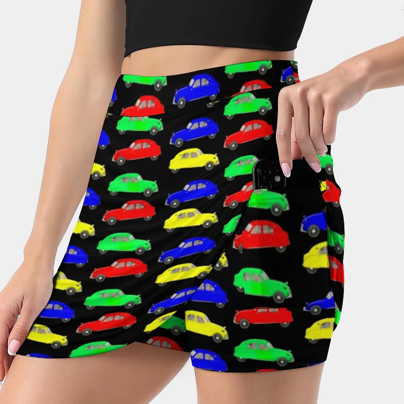 

Colorful 2Cvs Women'S Fashion Sporting Skirt With Pockets Tennis Golf Running Skirts 2Cv French France Oldtimer Vintage Classic