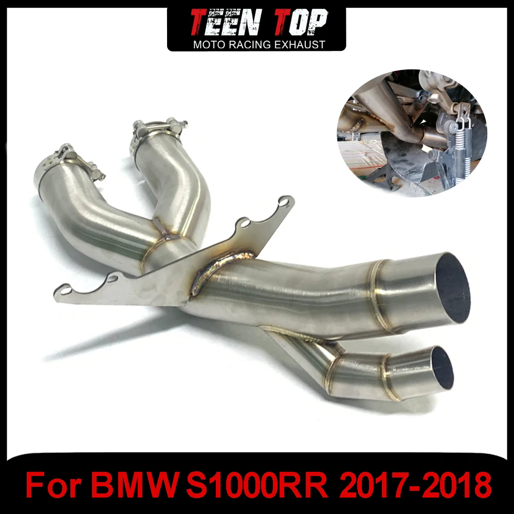 

Выхлопная труба мотоцикла, средняя соединительная труба для BMW S1000RR Decat, выхлопная соединительная трубка s1000rr 2017-2018, нержавеющая сталь