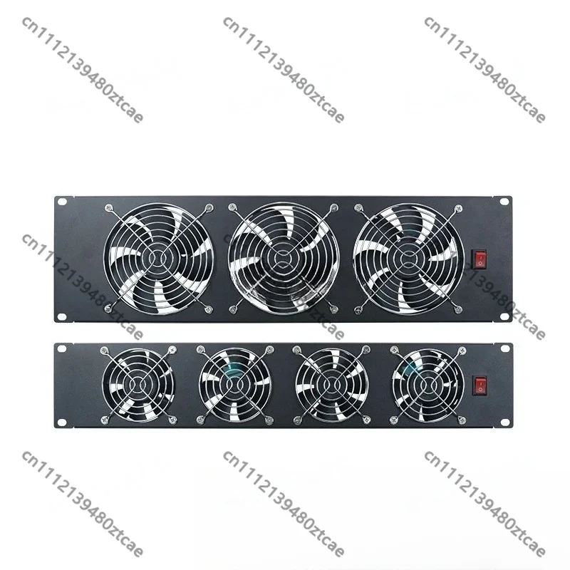 19 Inch 3U Rack Mount Exhaust Cooling Fan Panel 220V High Power With Surge & Lightning Protection