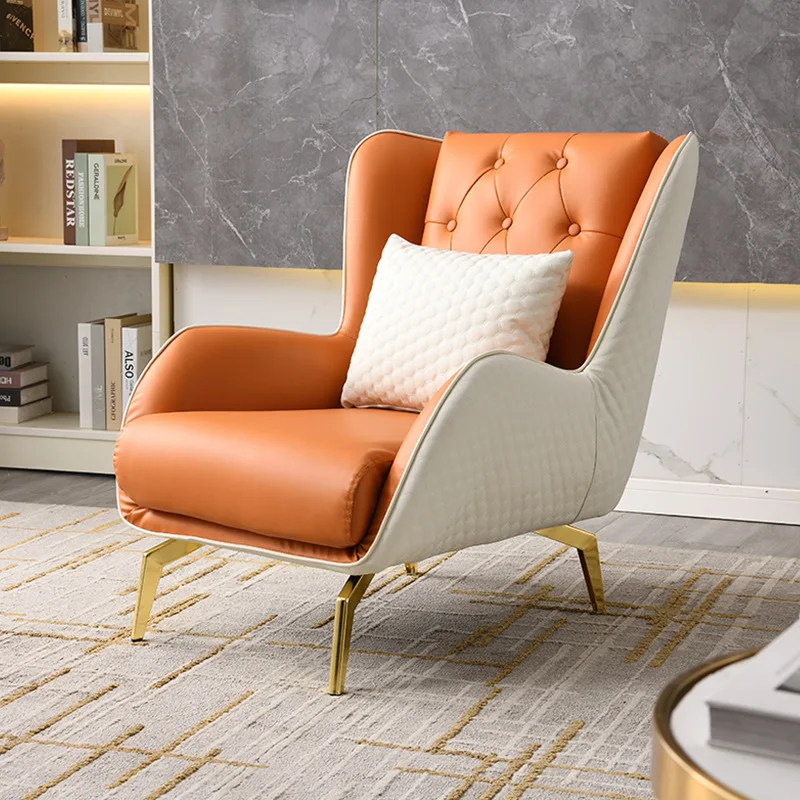 Art Living Room Leisure Chair Microfiber Leather Fabric Modern Simple Style Furniture Leisure Chair