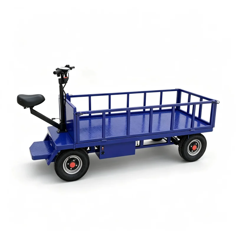 All Terrain Motorized Electric Utility Wagon Four-Wheel Stand-On Platform Cart for Agricultural Warehouse Material Hauling