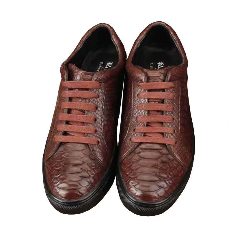 

ourui new arival male board shoes lace-up leisure Men python shoes