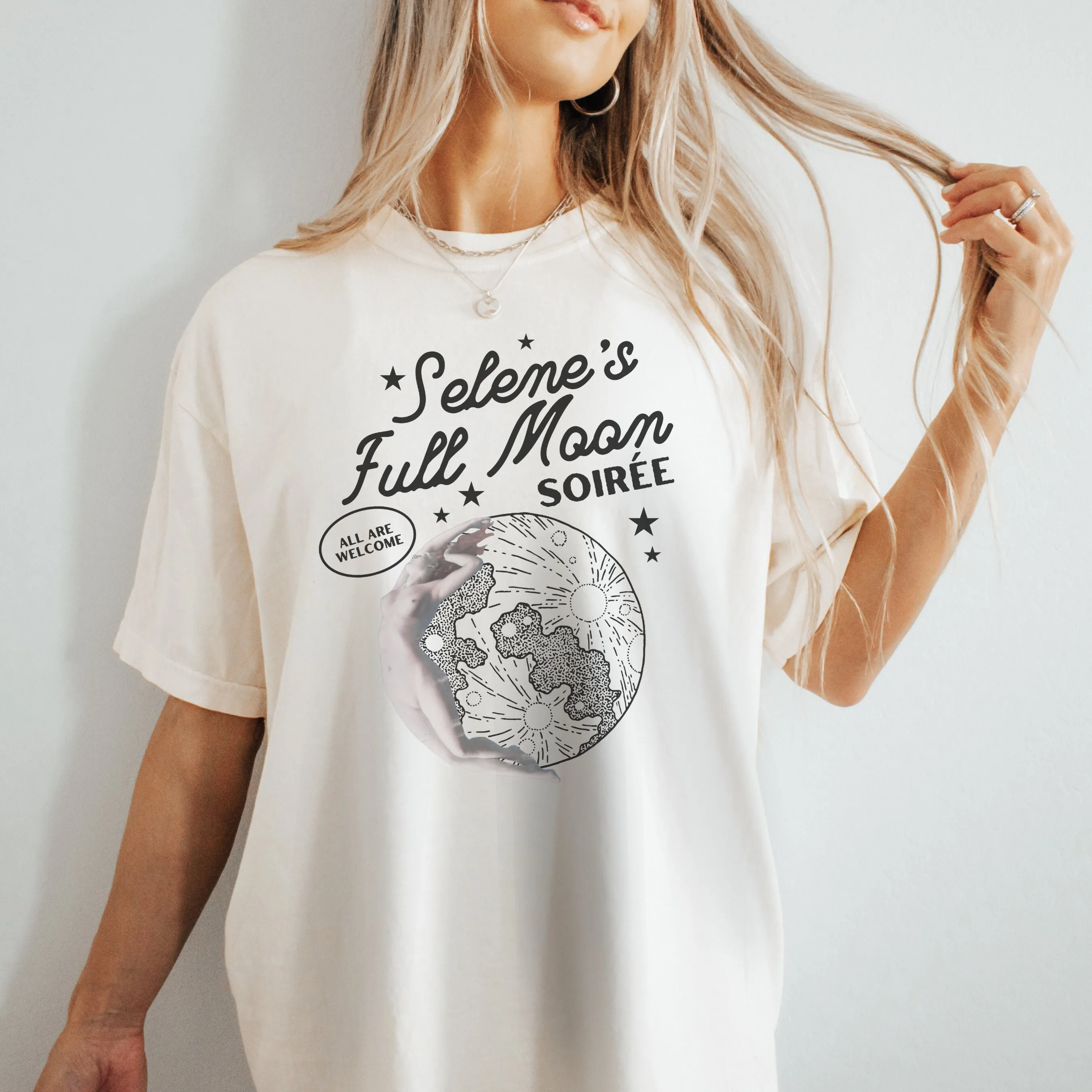 Selene Goddess T Shirt Comfort Colors Full Moon Soiree Light Academia Greek Mythology Luna Feminist Bookish Things