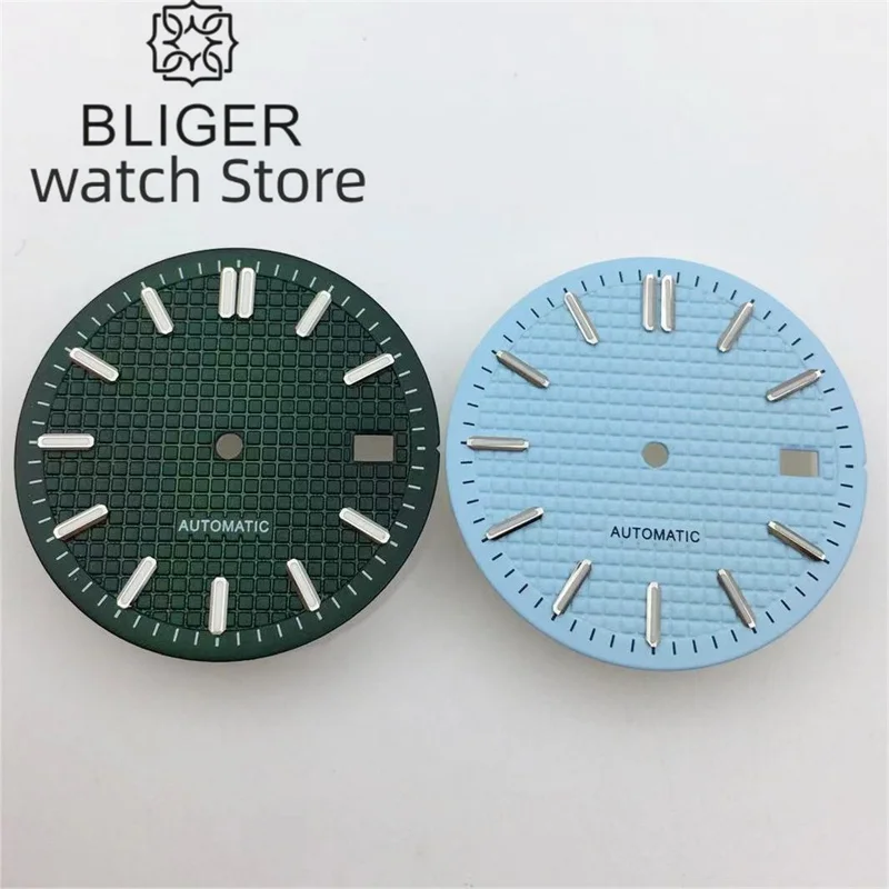 BLIGER 31mm Dial Sky Blue Black White Blue Grey Green Dial Green Luminous Suitable For NH35 NH36 Movement