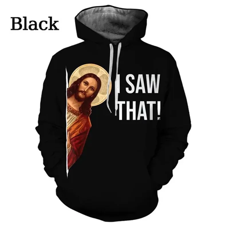 

Funny Jesus Hoodies For Men God I Saw That Letter Printed Graphic Sweatshirt Men Women Long Sleeve Casual Oversized Hoodie Coat