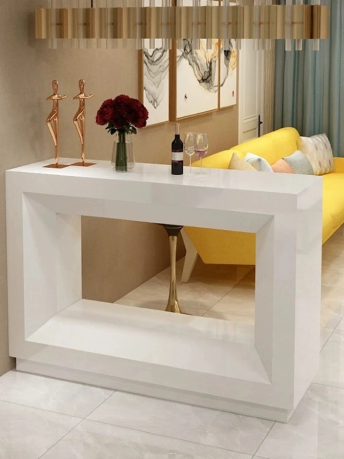 Light luxury household, simple modern partition, foyer, bar table