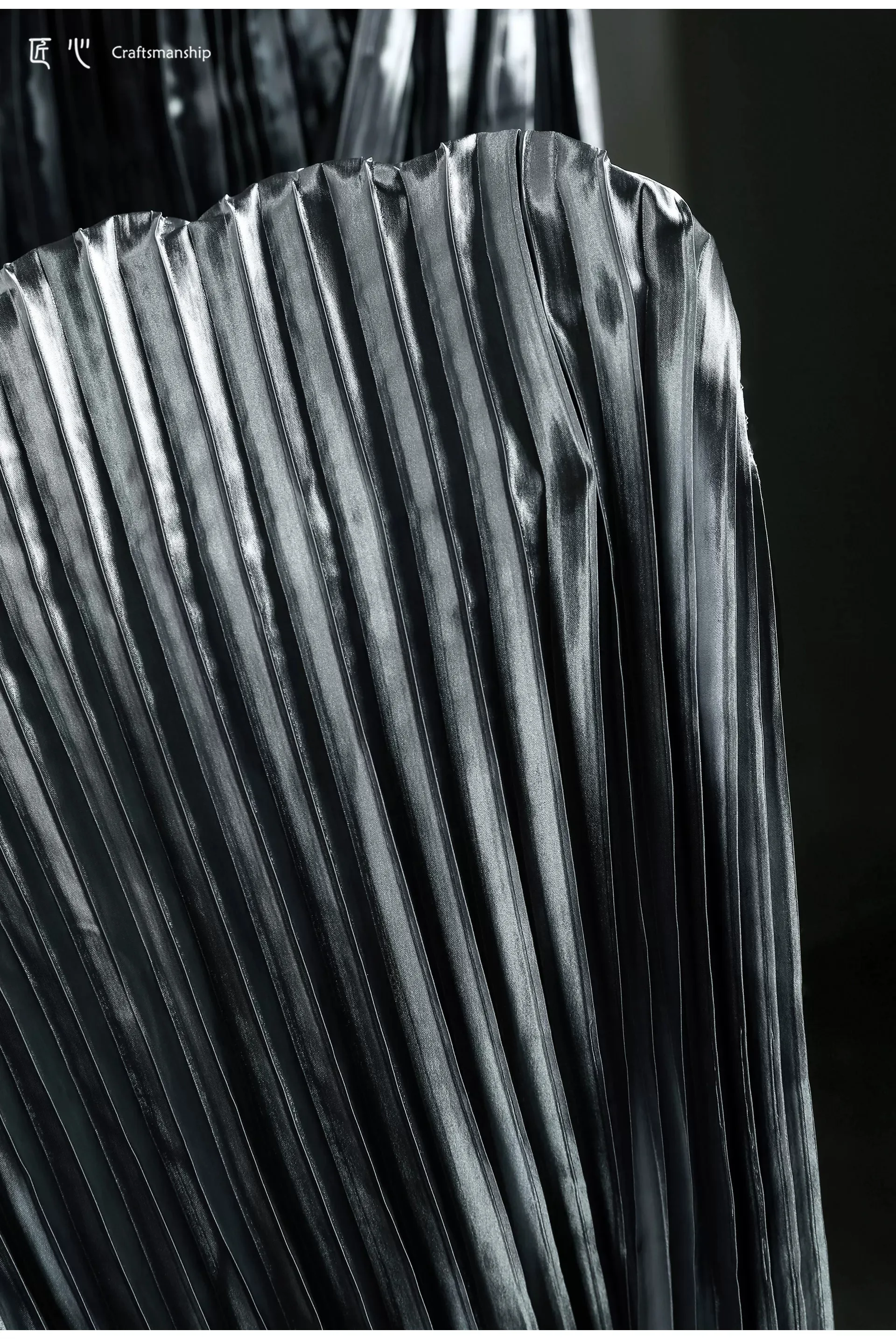 Tela plisada de satén microbrillante de 1 yarda para diseño de faldas DIY, tela para confección de ropa