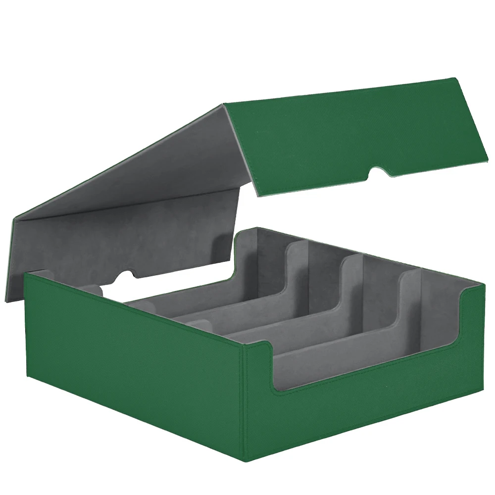 Karten-Aufbewahrungsbox, fasst 2400+ einärmelige Karten, Kartenbox aus PU-Leder mit Magnetverschluss, passend für TCG, Magic Cards, Basebal