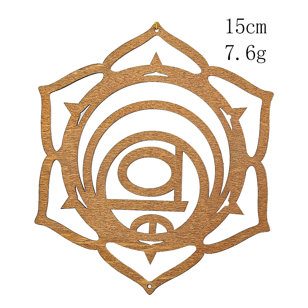 7PCS/SET Wooden Seven-chakra Hollowed Wall Hanging  Wiccan Decor Home Yoga Meditation Handicraft Accessories Decoration Pendant