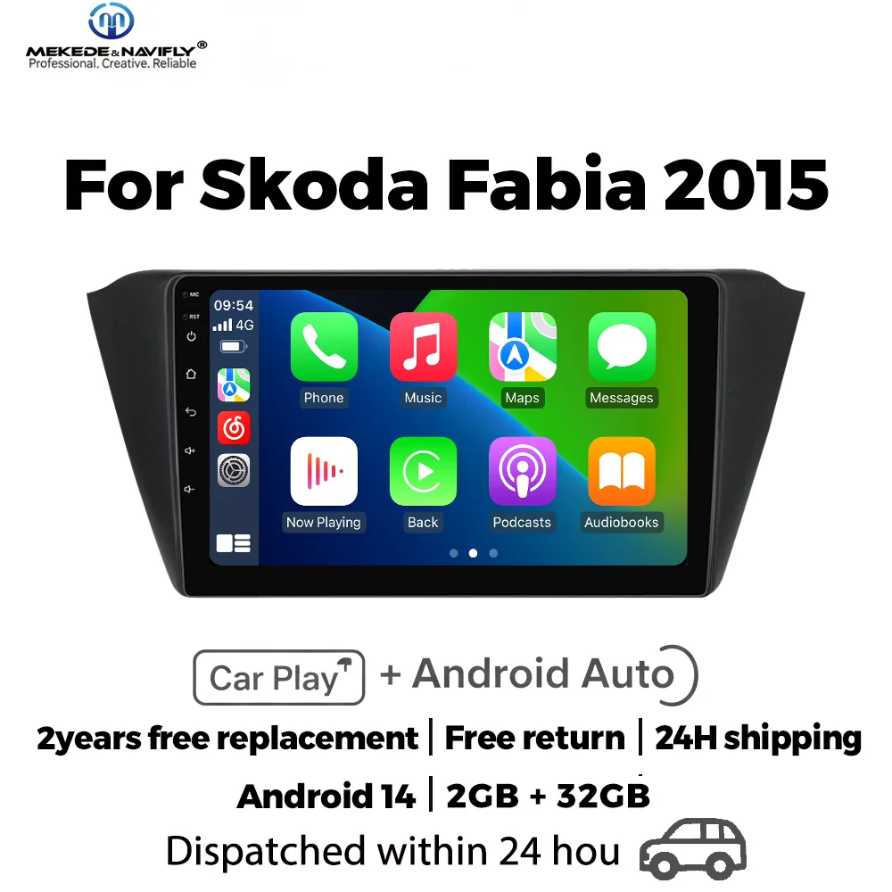 For Skoda Fabia 3 III 2015 2016 - 2019 Android 14 Wireless Carplay Car Radio Central Multimedia Players intelligent Car systems