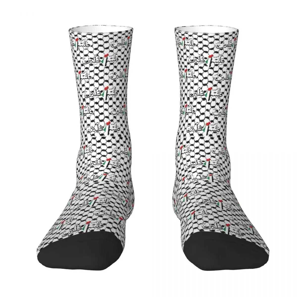 Unisex Men Socks Palestinian Hatta Kufiya Folk Pattern Stockings Winter Elegant Breathable Socks Printed Cycling Anti Skid Socks