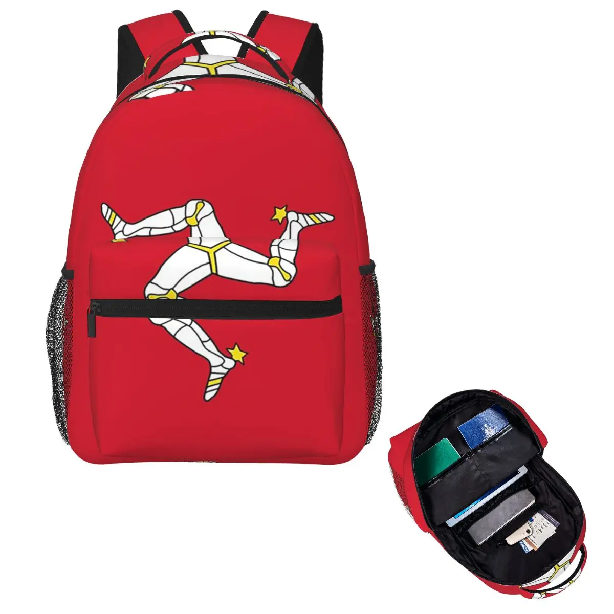 Isle Of Man Motorcycle Racing Student Backpack School Bag Hiking Travel Daypack for Boys Girls Fashion Bookbag Shoulder Bags
