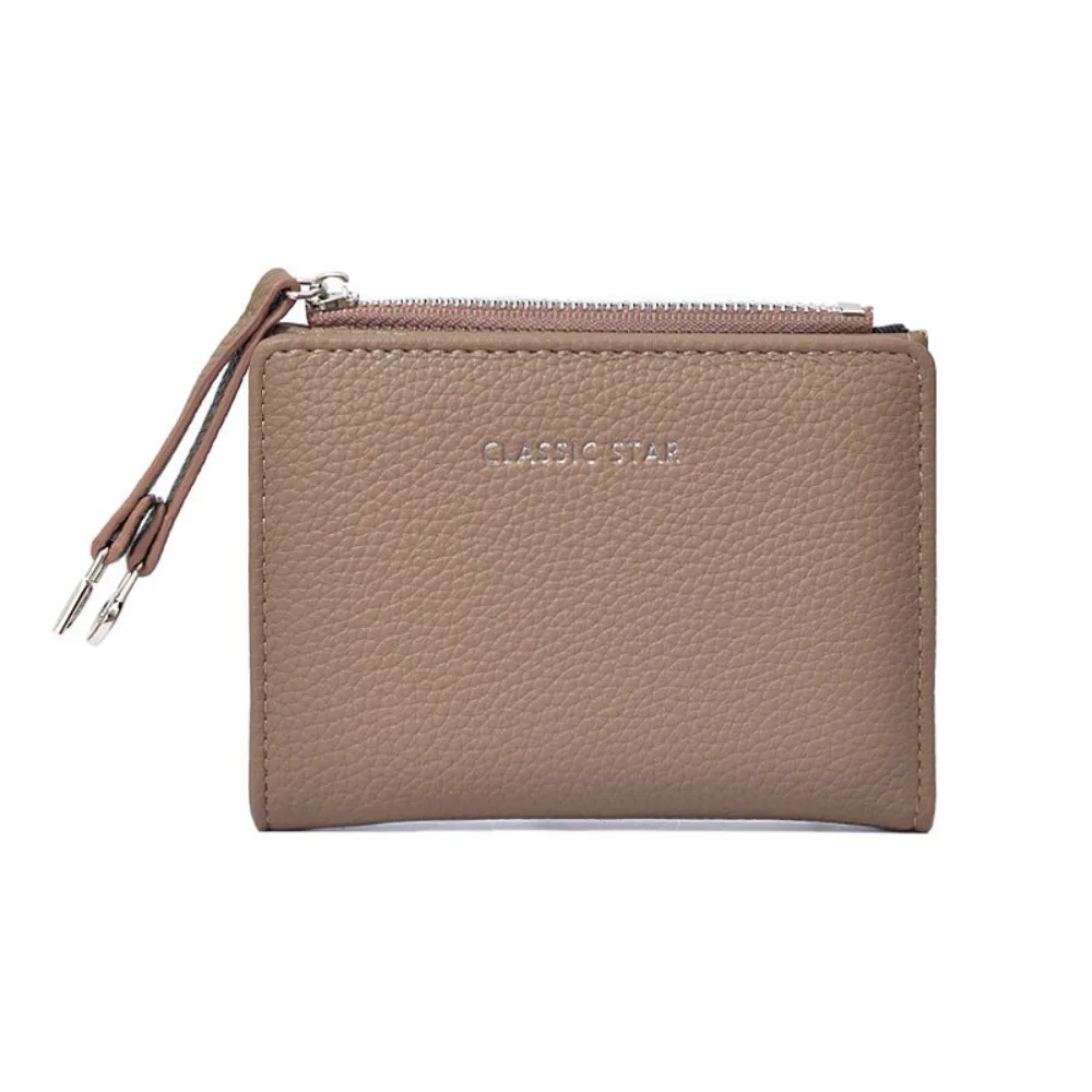 

Классический складной короткий кошелек, однотонный водонепроницаемый женский кошелек, портативный кошелек с несколькими слотами для карт, кошелек из искусственной кожи в корейском стиле