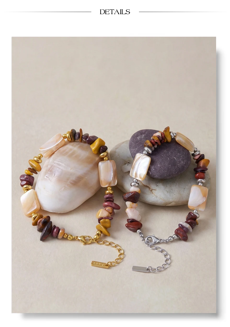 Yhpup Edelstahl Naturstein Muschelketten-Armband 2026 Sommer Mode Perlen Handgefertigter Handgelenkschmuck Geschenk Wasserdicht – Detail 7