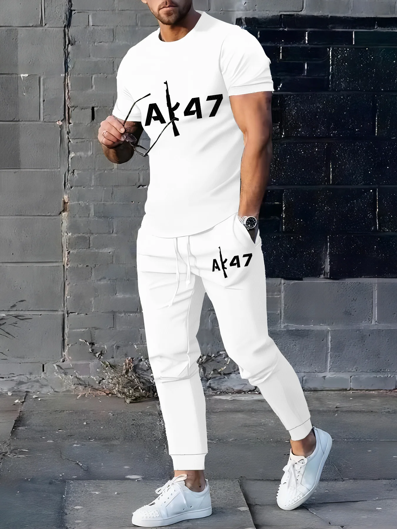 

The 2025 Summer new Men's suit 3DAK-47 printed casual fashionable comfortable breathable and sporty