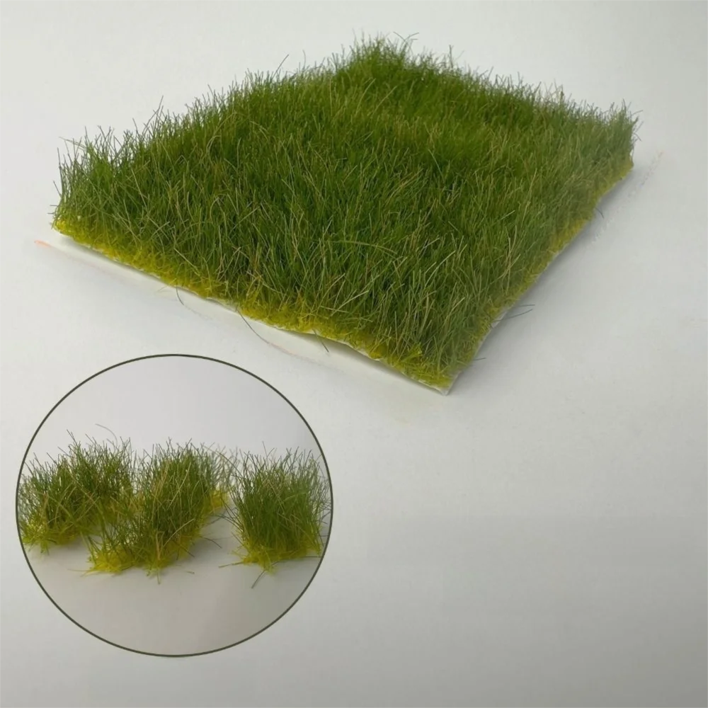 Tufes d'herbe artificielle de 12mm de hauteur, paysage Miniature, déchirure à la main, buissons miniatures, Simulation de plante, modèle de Terrain