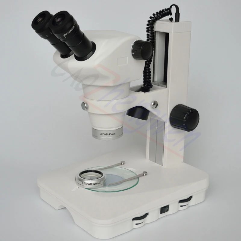 FYSCOPE  4X-50X Track Stand Stereo Zoom Parfocal Binocular Microscope Wthin Two LED Lights