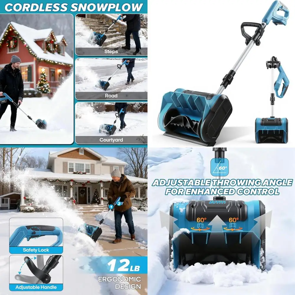 

Беспроводная снегоочиститель 18 В, ширина 12, глубина 8,6, 23 фута для удаления снега для подъездных дорог и патио