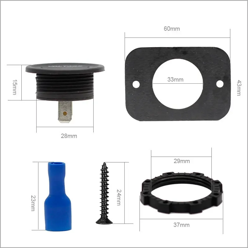 

Car Battery DC Glossy Digital Voltage Display Strap Panel Modified Measuring Instrument 12-24Vtool