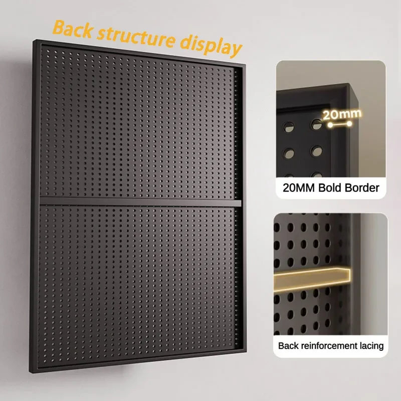 Large Peg Board Wall Multifunctional Tools Storage Hole Board Metal Shelf Organizer Portable Tool Packaging Warehouse Shelfs