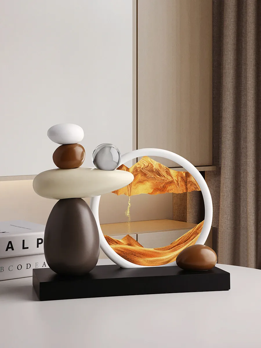 Quicksand Painting Ornaments, Light Luxury, High-end, High-end Sense, Niche Living Room TV Cabinet Wine Cabinet Decoration
