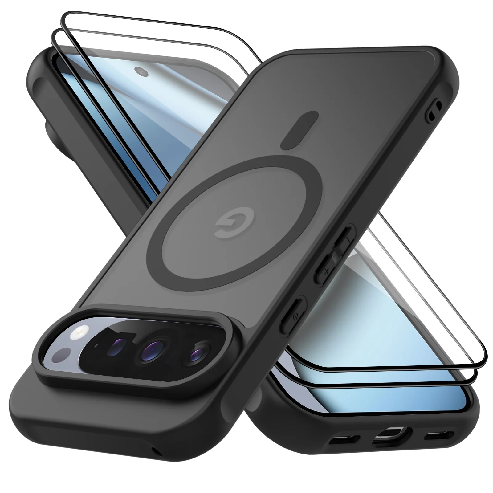 

Matte Translucent Magnetic Case and film For Google Pixel 10/10 Pro Wireless Charge Shockproof Cover for Google Pixel 10/10 Pro