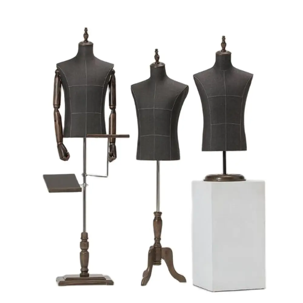 2023 Full Male Clothing Sewing Mannequin Body Suit Trousers Pants Rack Display Wood Dase Can Adjustable Height D146