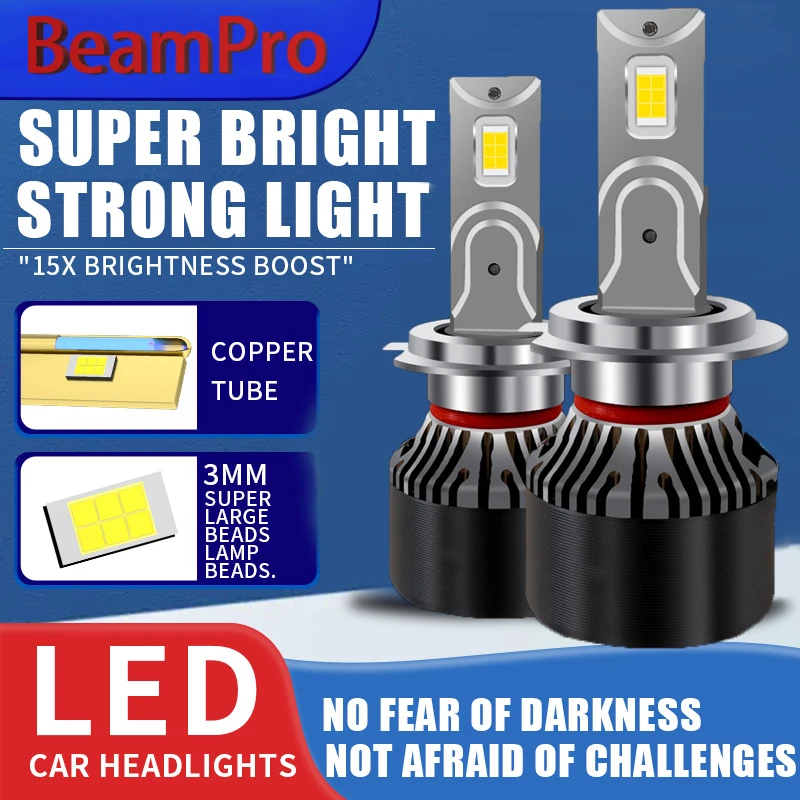 BeamPro Canbus H4 H7 H11 LED Headlight 80000LM 9005 9006 9012 HIR2 H1 HB3 HB4 H8 H9 180W High Power Fog Lamp 6000K White light