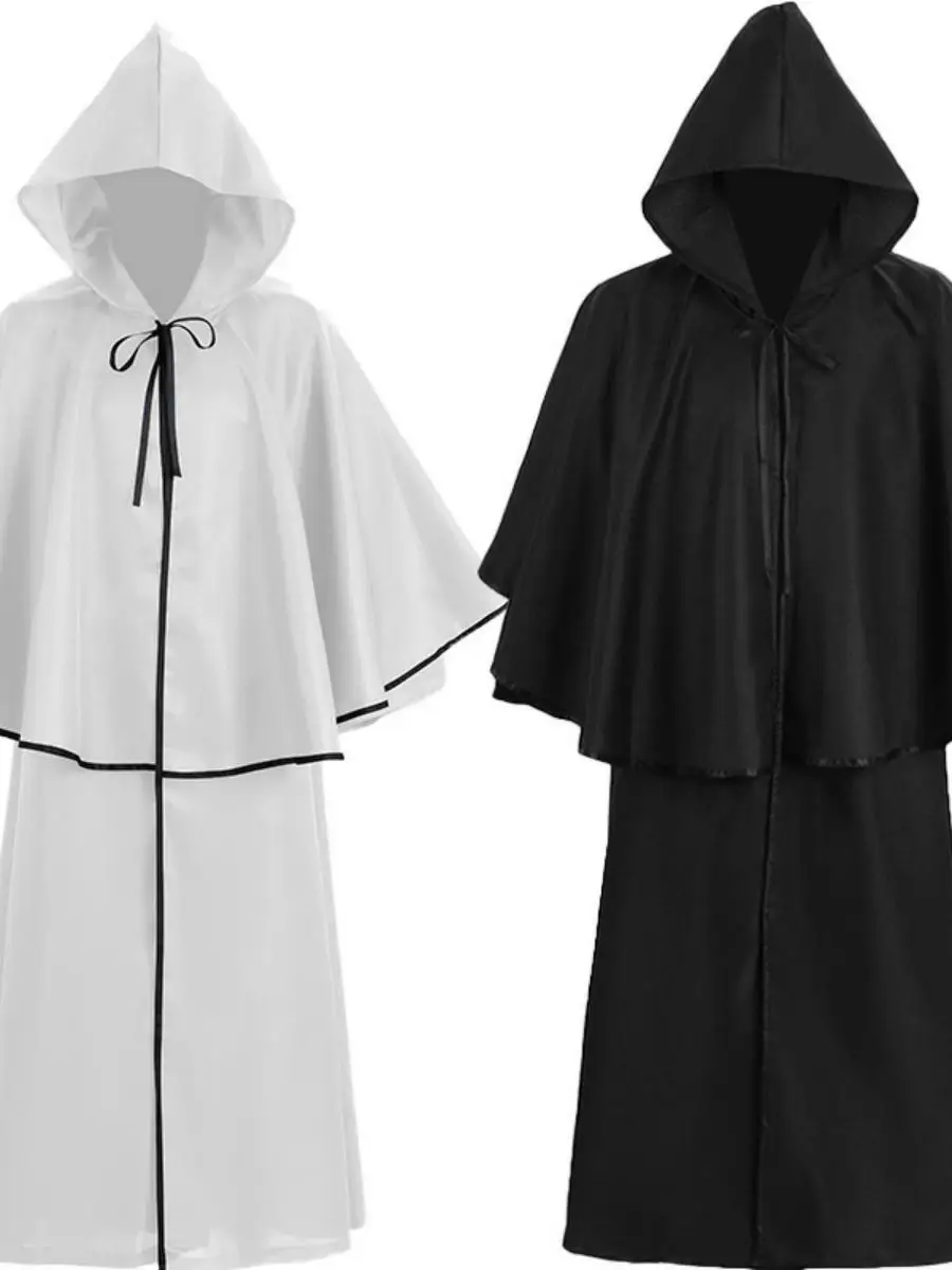 ชุดคอสเพลย์เทพแห่งความตายแบบมีฮู้ดพร้อมผ้าคลุม  ชุดการแสดงบนเวทีสไตล์ชาติพันธุ์สำหรับผู้หญิง  ชุดใหม่สำหรับเทศกาลฮาโลวีน